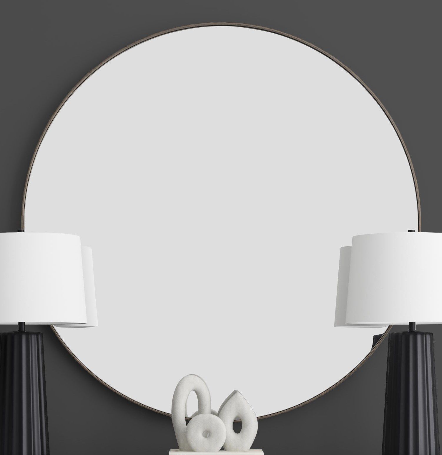 Image 6 Tucker Antique Gold 72" Oversized Round Wall Mirror more views