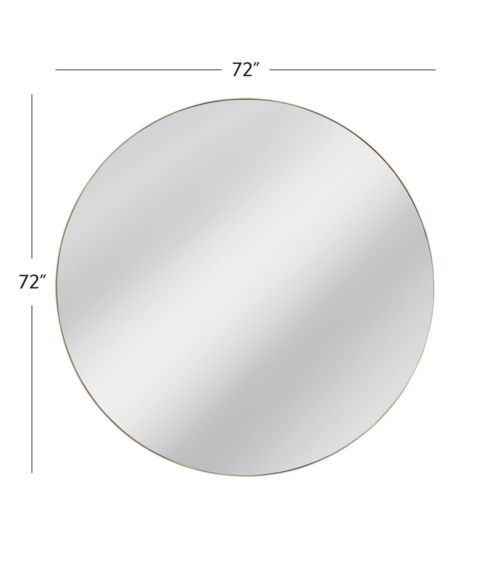 Image 7 Tucker Antique Gold 72" Oversized Round Wall Mirror more views