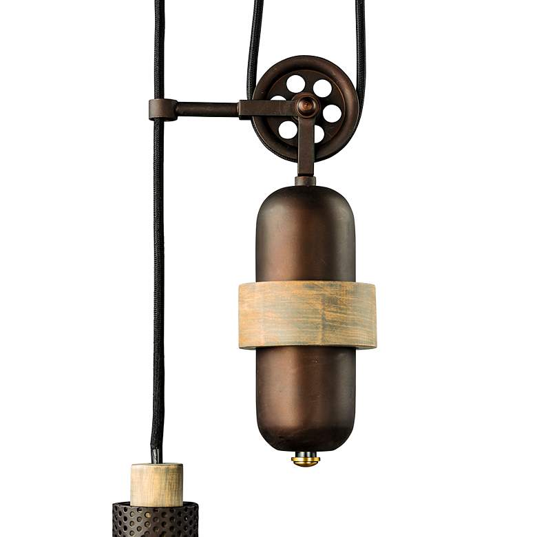 Image 2 Tucson 1 Light 16 inch Wide Oil Rubbed Bronze/Weathered Wood Pendant Light more views