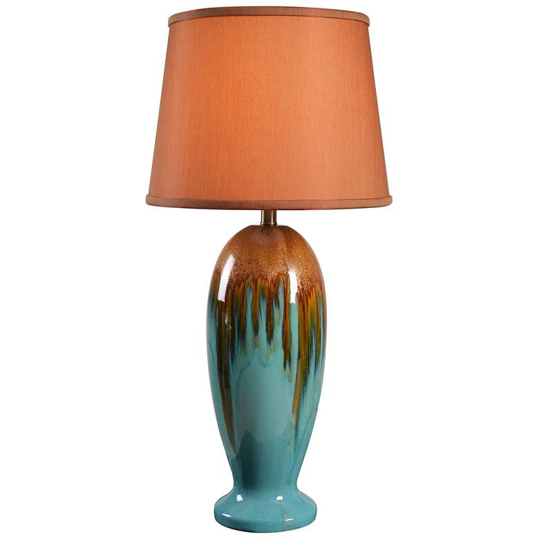 Image 1 Tucson 31.5" High Teal Ceramic Table Lamp