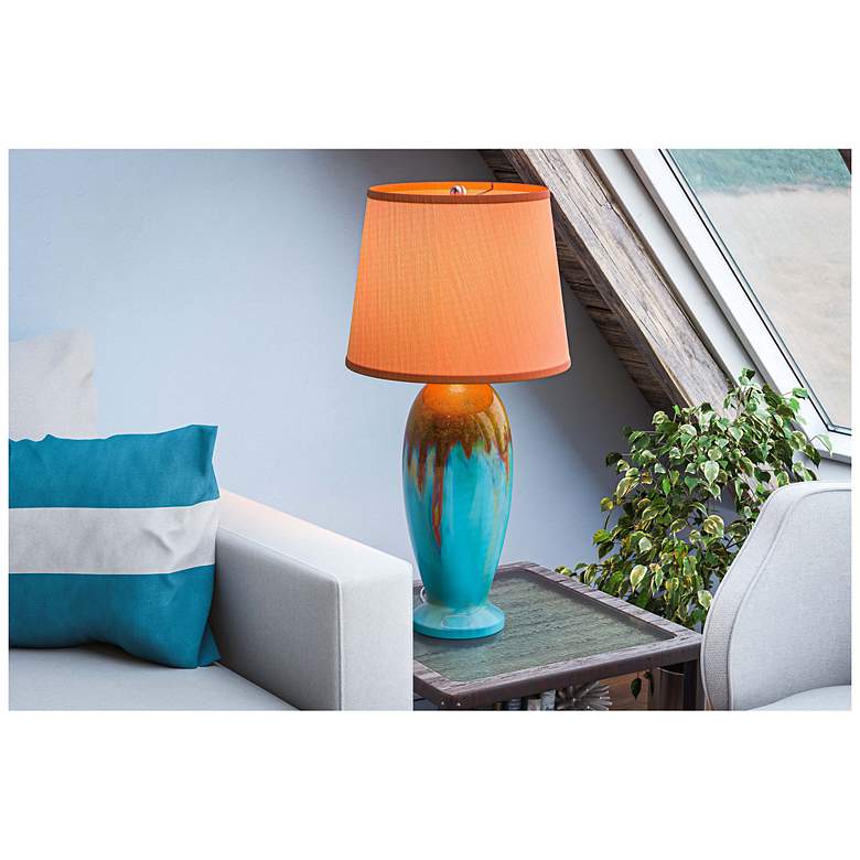 Image 7 Tucson 31.5" High Teal Ceramic Table Lamp more views