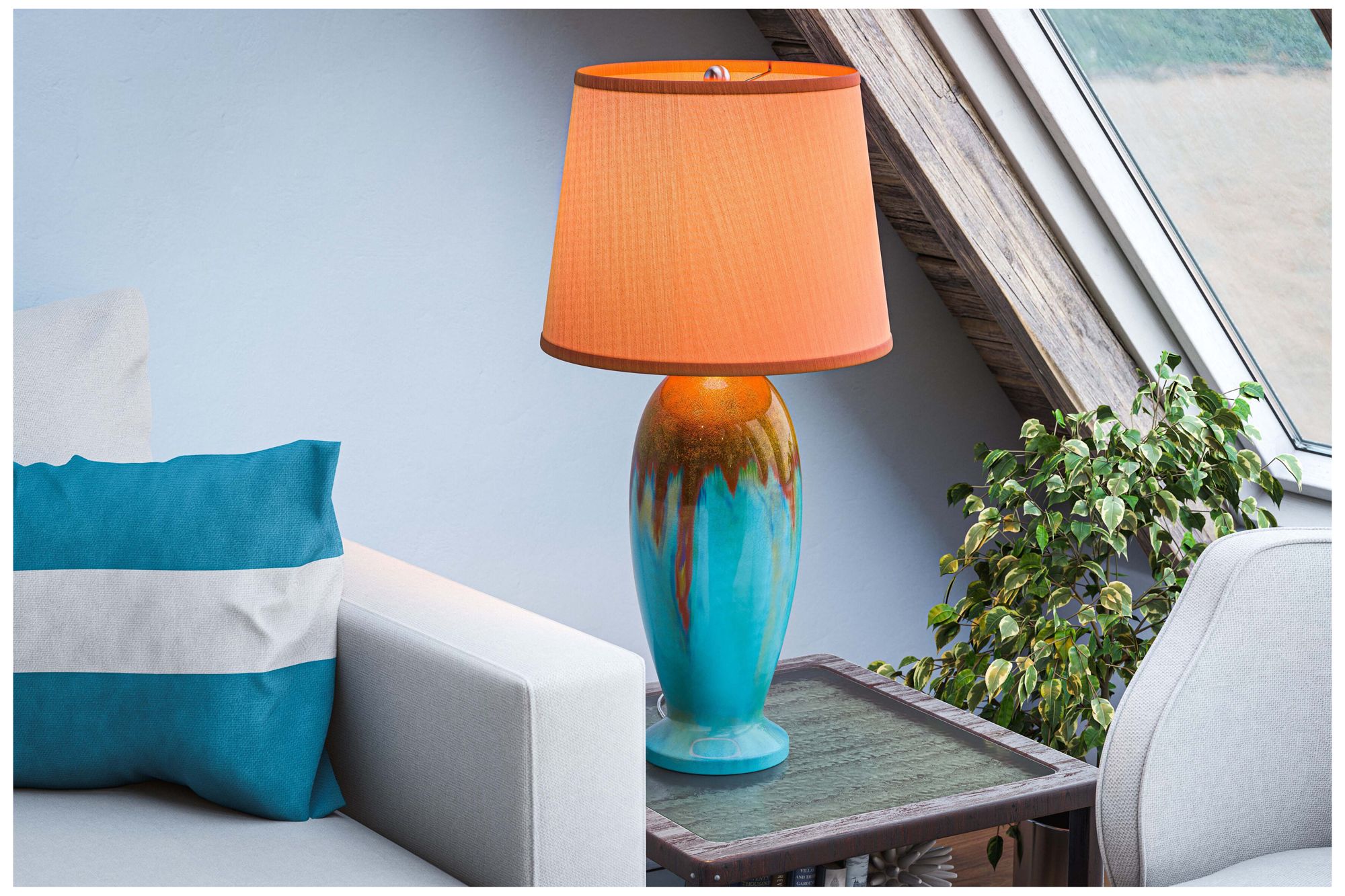 Image 7 Tucson 31.5" High Teal Ceramic Table Lamp more views