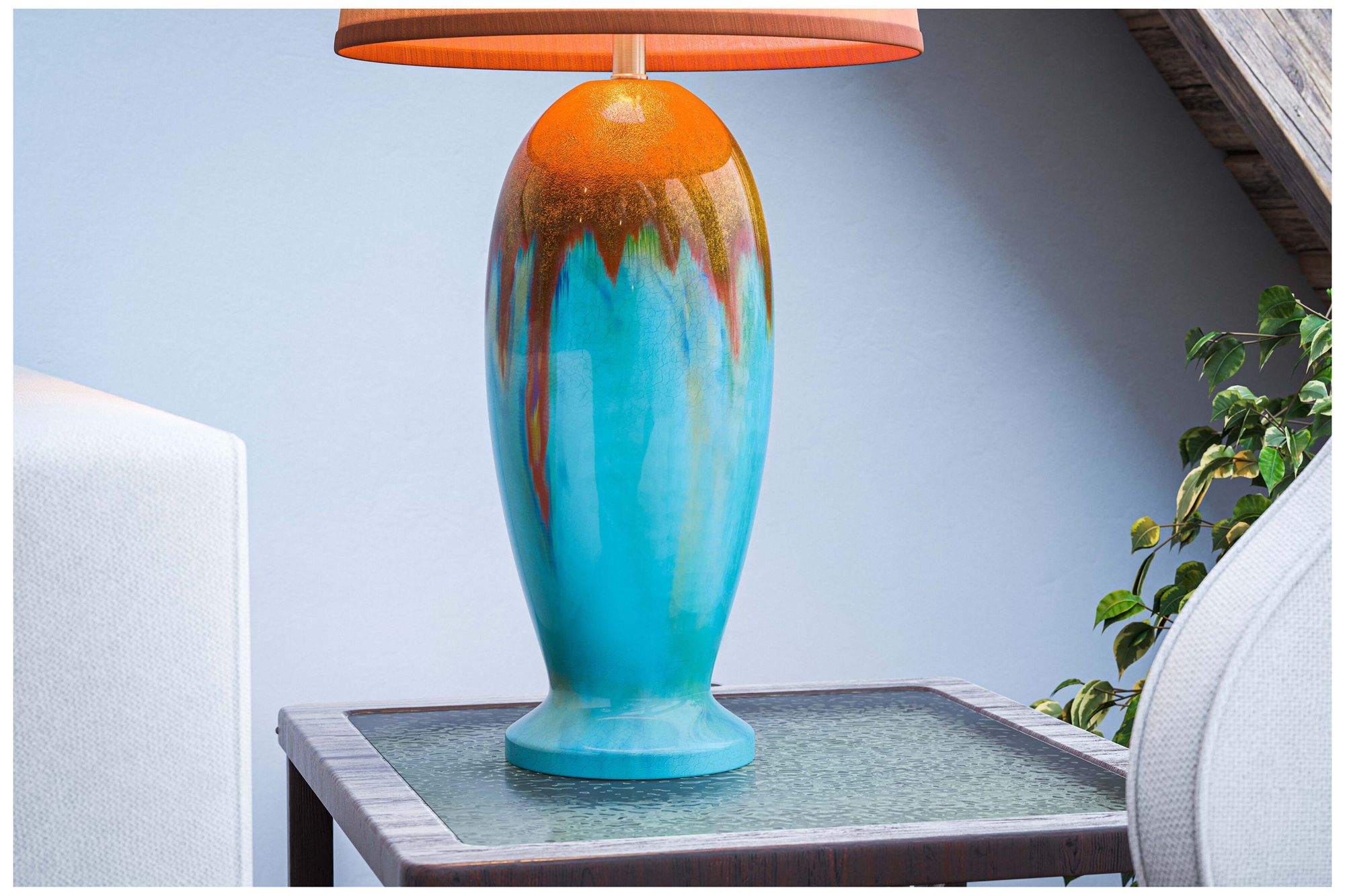 Tucson 31.5" High Teal Ceramic Table Lamp