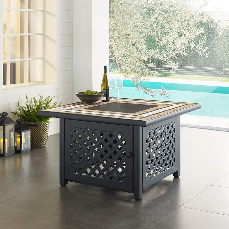 Image 1 Tucson 40 1/2" Wide Square Fire Pit Table