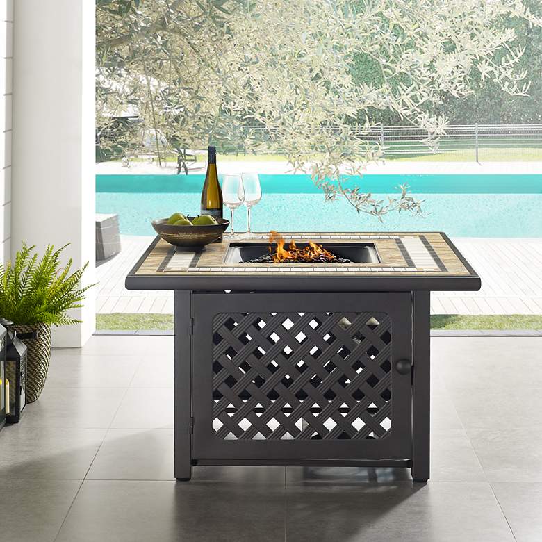 Image 2 Tucson 40 1/2" Wide Square Fire Pit Table more views