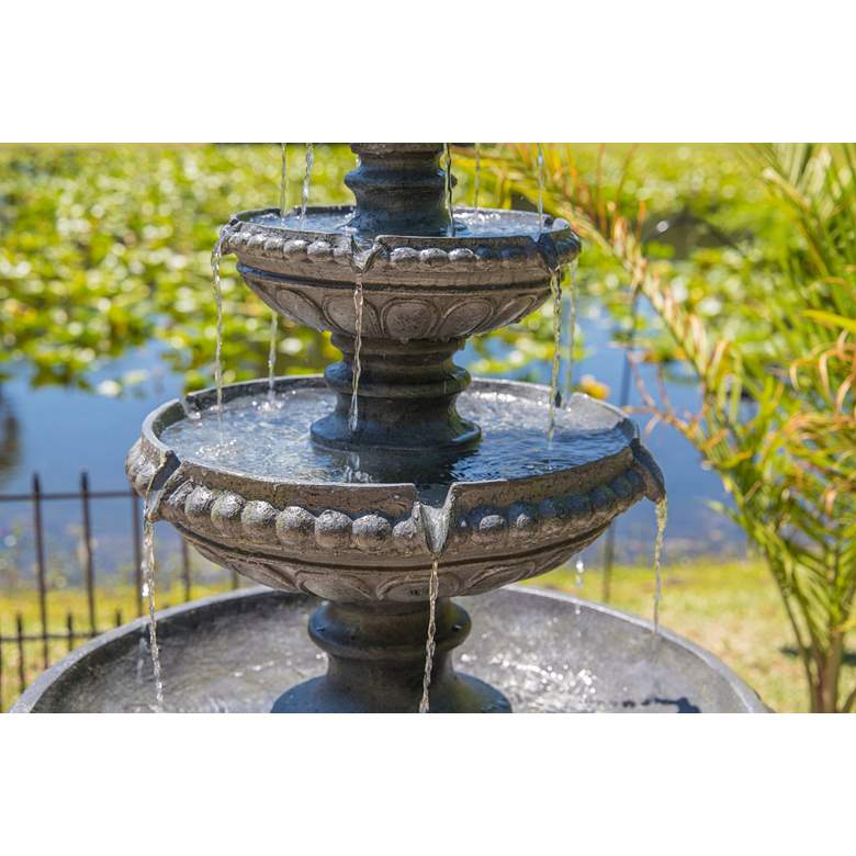 Tucson 65 inch High Zinc 4-Tier Outdoor LED Floor Fountain more views