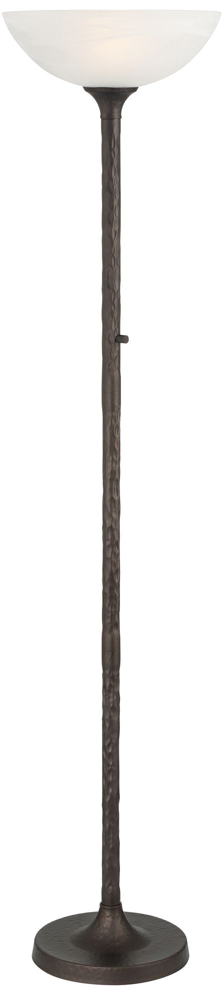 Image 3 Tucson 71 1/4"H Hammered Bronze Alabaster Glass Torchiere Floor Lamp