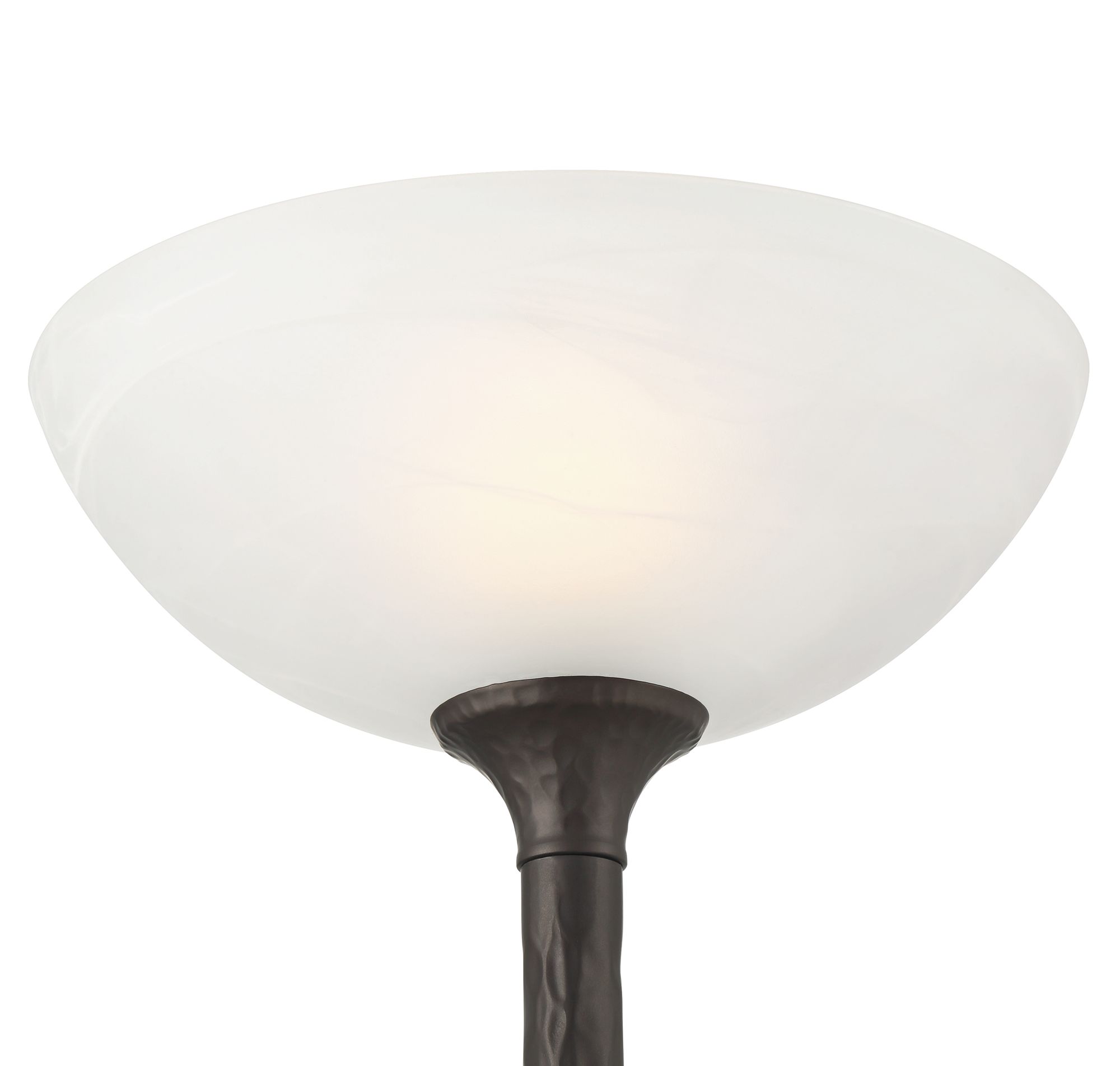 Image 4 Tucson 71 1/4"H Hammered Bronze Alabaster Glass Torchiere Floor Lamp more views