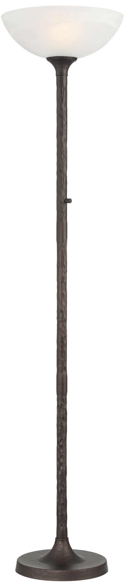 Tucson 71 1/4"H Hammered Bronze Alabaster Glass Torchiere Floor Lamp in scene