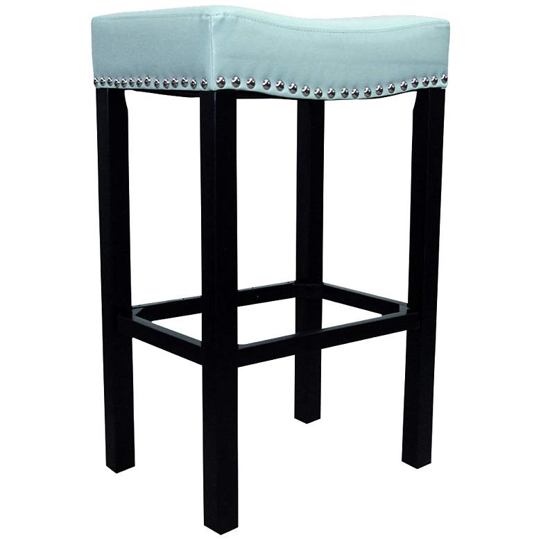 Image 1 Tudor 26 inch Sky Blue Faux Leather Counter Stool