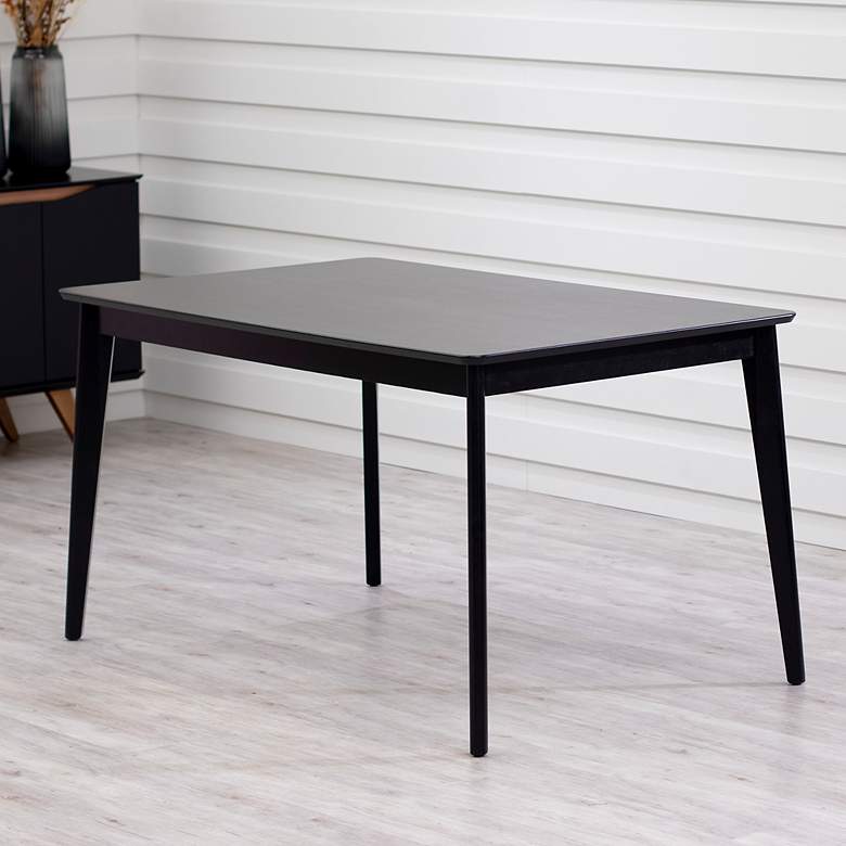 Image 1 Tudor 53 1/4 inch Wide Matte Black Wood Rectangular Dining Table