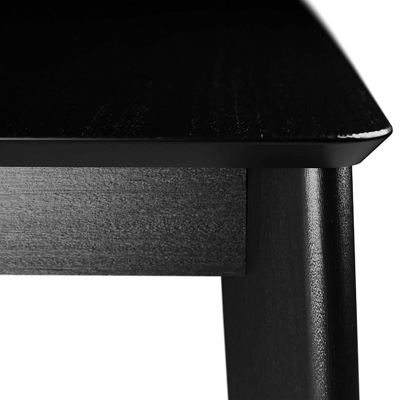Image 4 Tudor 53 1/4" Wide Matte Black Wood Rectangular Dining Table more views