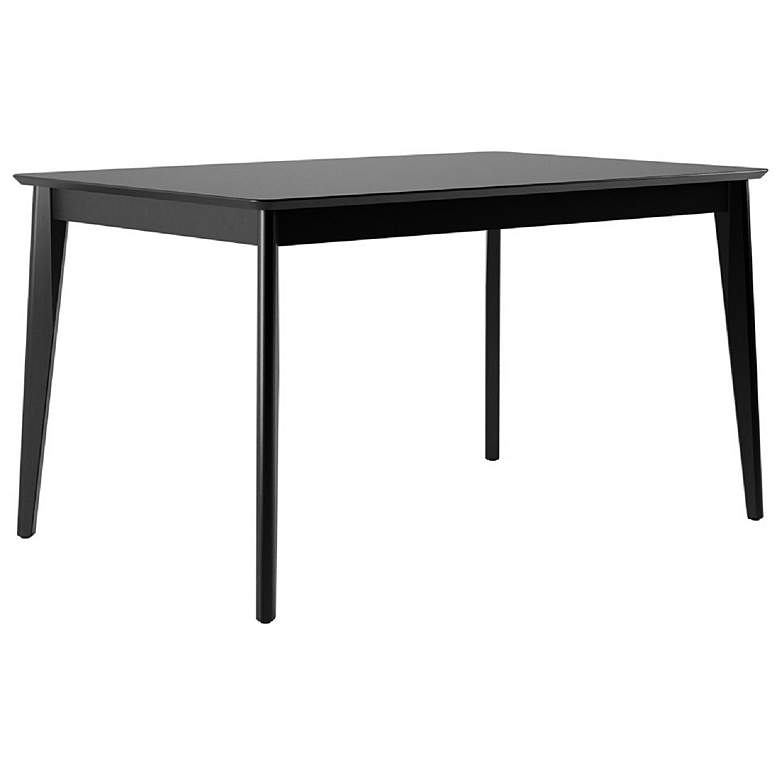 Image 5 Tudor 53 1/4" Wide Matte Black Wood Rectangular Dining Table more views