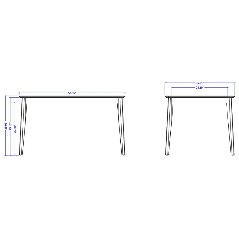 Image 7 Tudor 53 1/4" Wide Matte Black Wood Rectangular Dining Table more views