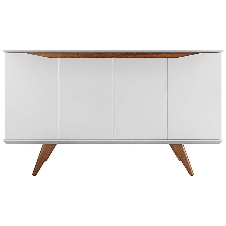 Image 2 Tudor 53 1/4" Wide Matte White Wood 4-Door Sideboard