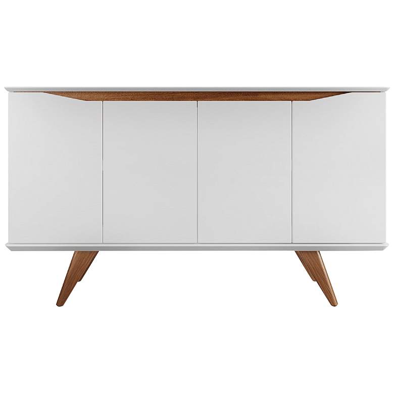 Image 2 Tudor 53 1/4 inch Wide Matte White Wood 4-Door Sideboard