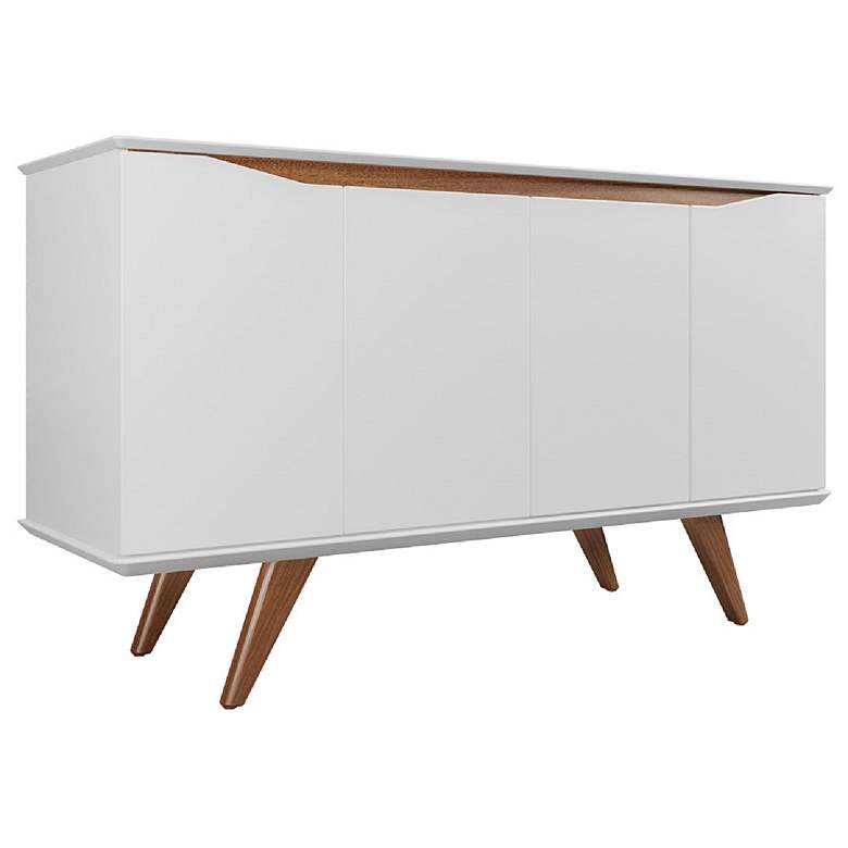 Image 5 Tudor 53 1/4" Wide Matte White Wood 4-Door Sideboard more views