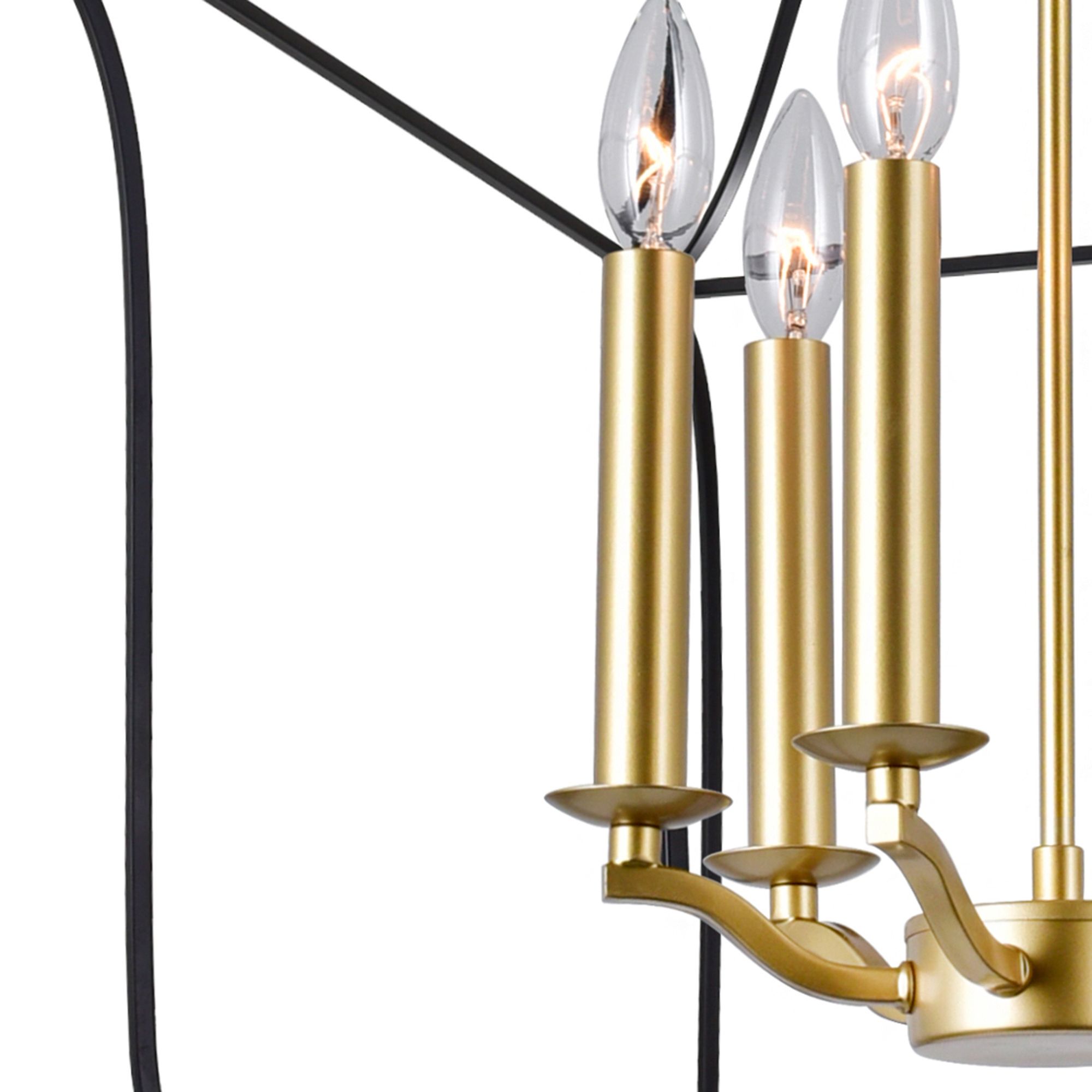 Image 4 Tudor 6 Light 20in Satin Gold & Black Chandelier more views