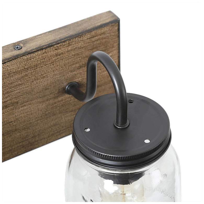 Image 3 Tuileiler 18"W Wooden Texture and Black 3-Light Bath Light more views