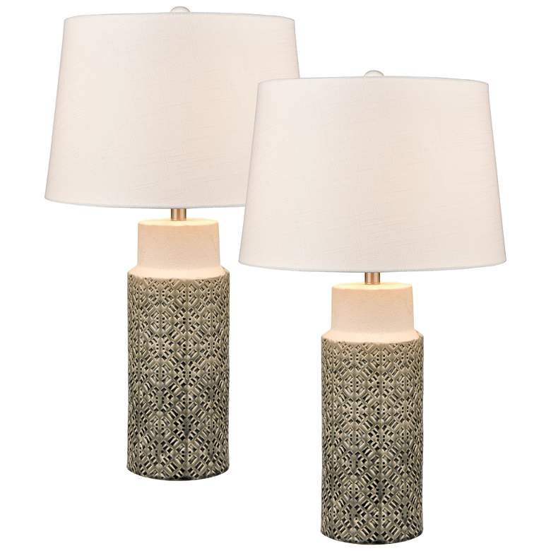 Image 1 Tula 30 inch High 1-Light Table Lamp - Set of 2 Gray