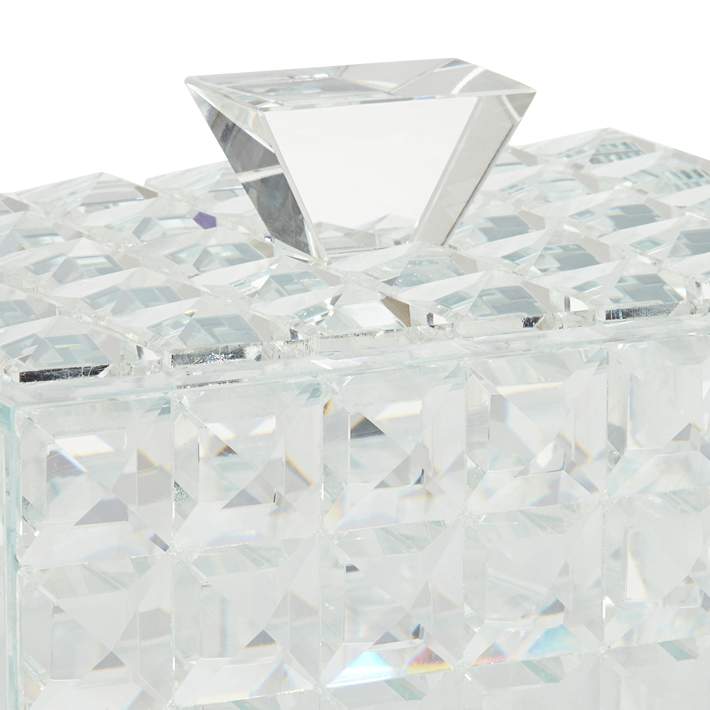 Angles Collection Modern Crystal Hand-Crafted Decorative Small  Box With Lid - 6 Inch Small Box With Lid: Home & Kitchen