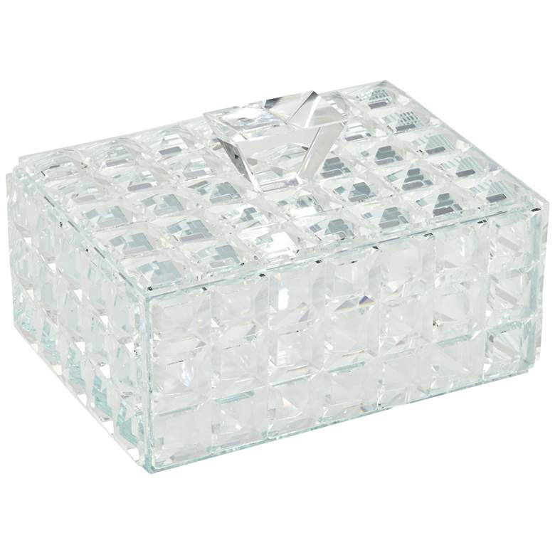Image 3 Tuli 6 1/2 inchW Clear Glass Rectangular Jewelry Box with Lid more views