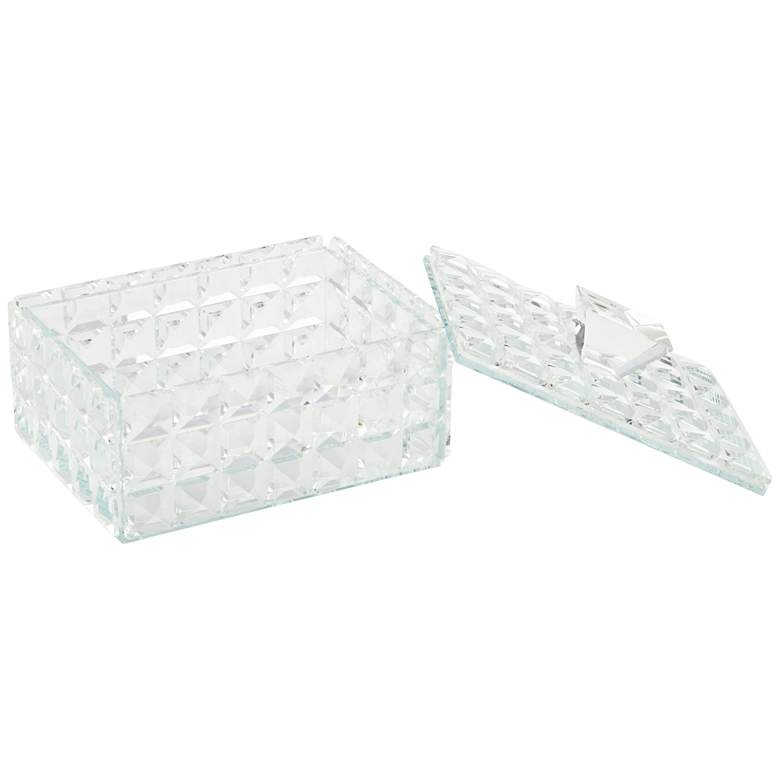 Image 4 Tuli 6 1/2 inchW Clear Glass Rectangular Jewelry Box with Lid more views