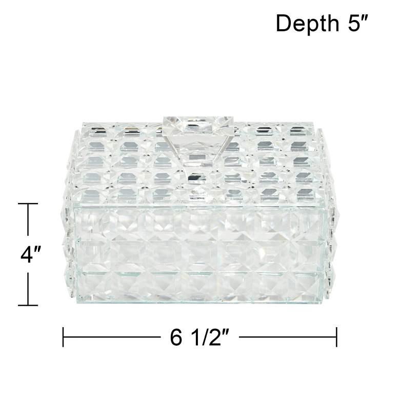 Image 5 Tuli 6 1/2"W Clear Glass Rectangular Jewelry Box with Lid more views