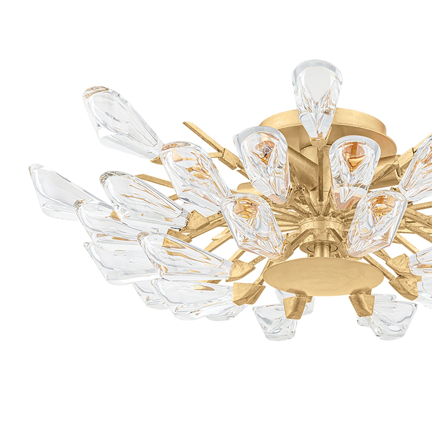 Image 2 Tulip 23 1/4"W Gold Leaf and Crystal 4-Light Ceiling Light more views