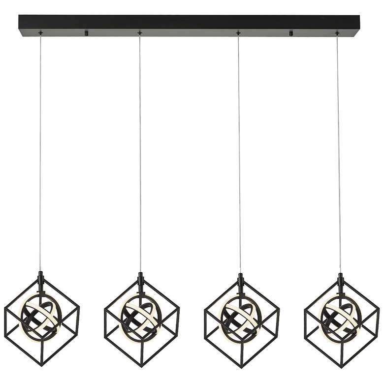 Image 1 Tulip 23" Wide 4.Light Matte Black Integrated LED Island Light