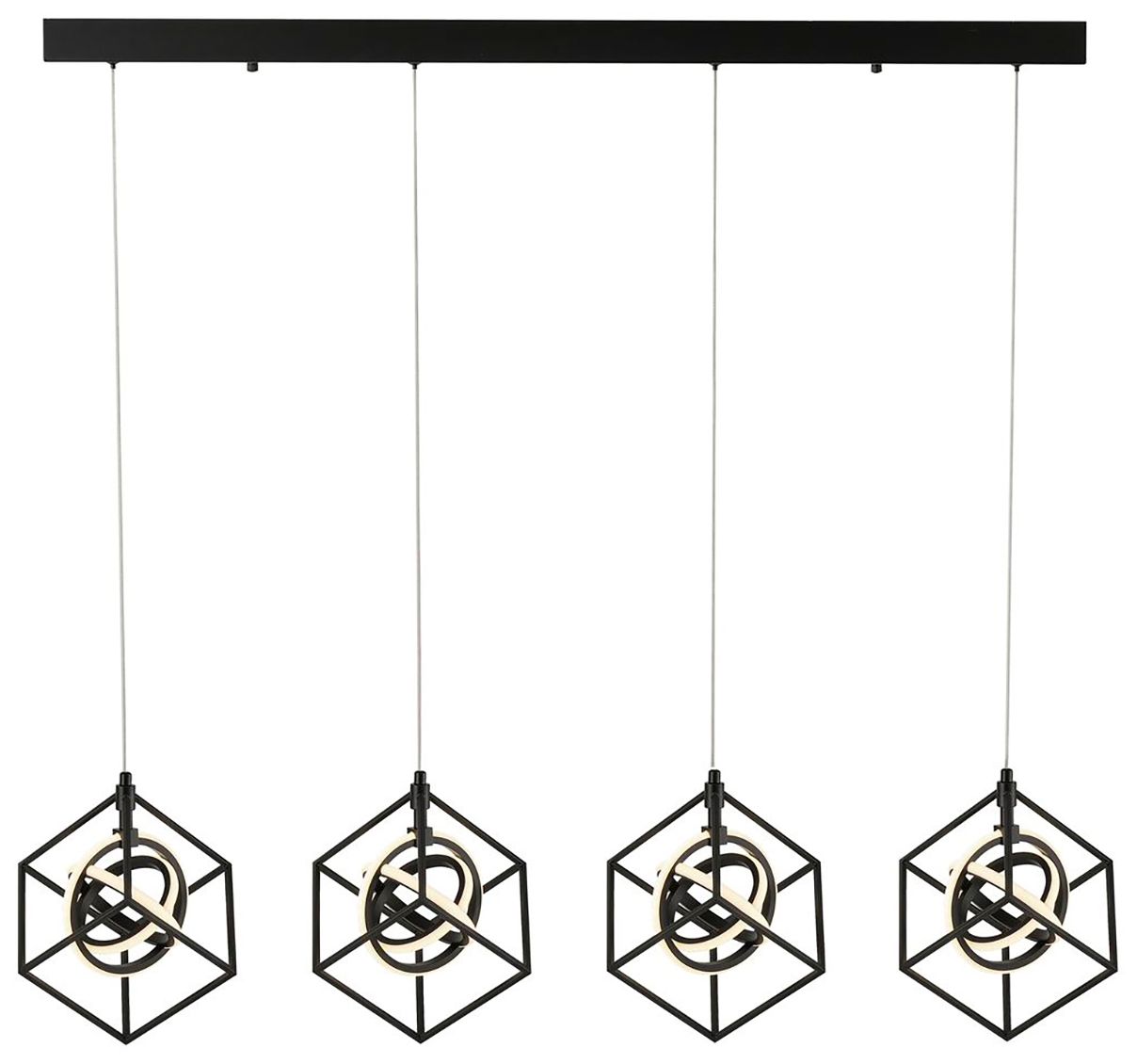 Image 3 Tulip 23" Wide 4.Light Matte Black Integrated LED Island Light more views