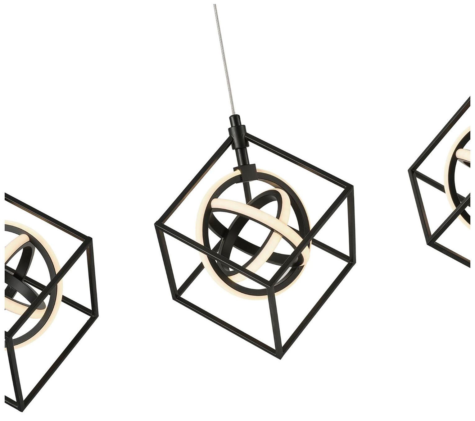 Image 4 Tulip 23" Wide 4.Light Matte Black Integrated LED Island Light more views