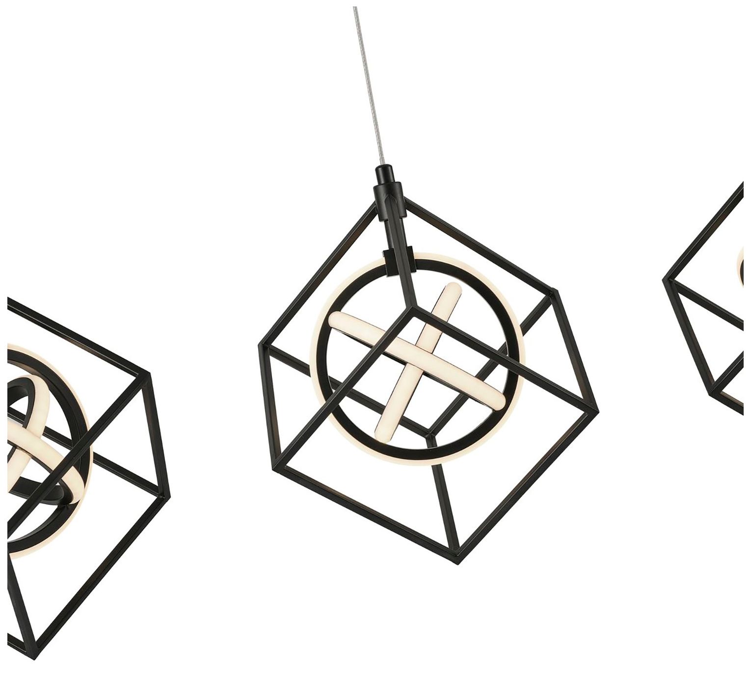 Image 5 Tulip 23" Wide 4.Light Matte Black Integrated LED Island Light more views