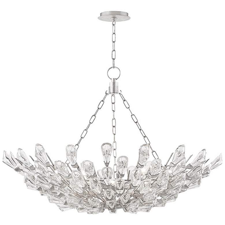 Image 1 Tulip 9 Light Chandelier - Silver Leaf