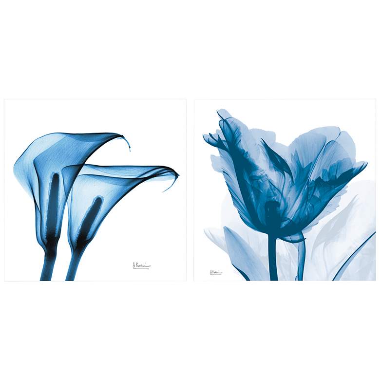Image 2 Tulip and Lilies 48" Wide 2-Piece Glass Wall Art Set