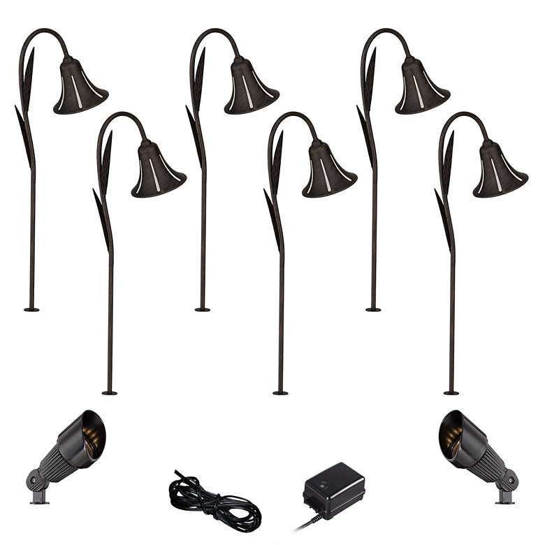 Image 1 Tulip Dark Rust 10-Piece LED Path and Spot Light Set