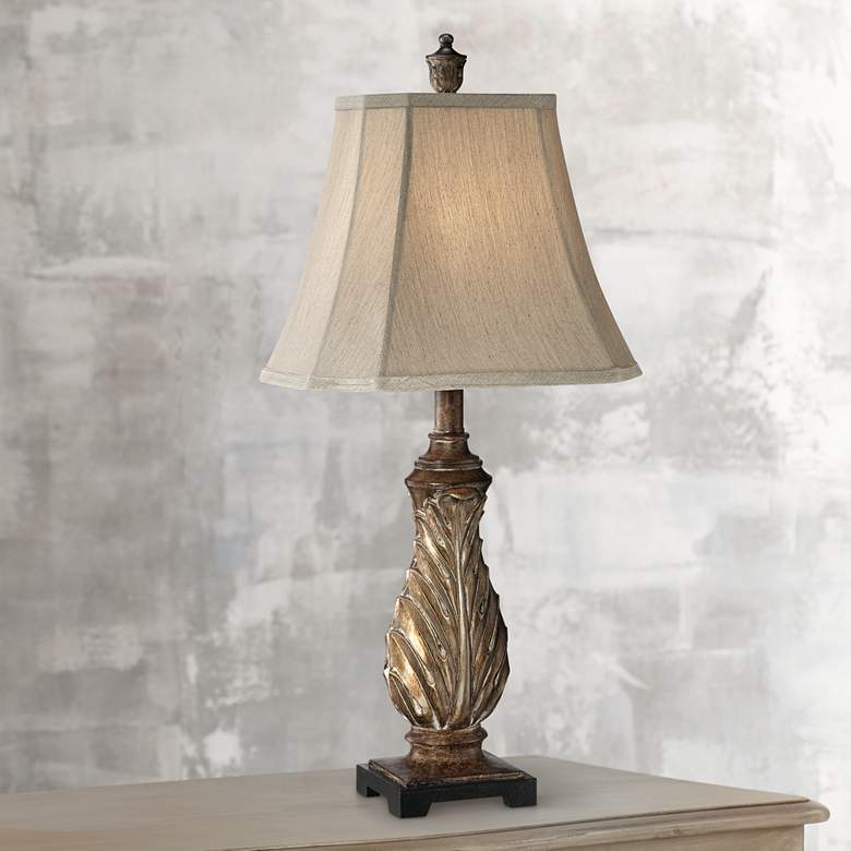 Image 1 Tulip Gold Traditional Table Lamp by Regency Hill