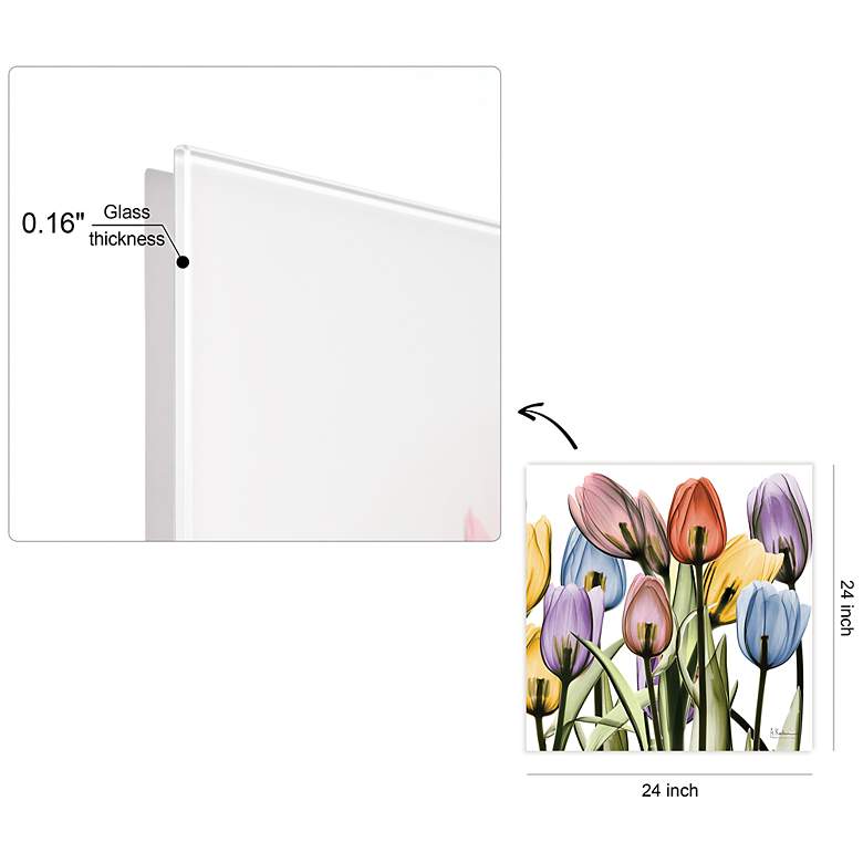 Image 3 Tulip Scape x-ray II" Frameless Tempered Glass Panel Graphic Wall Art more views