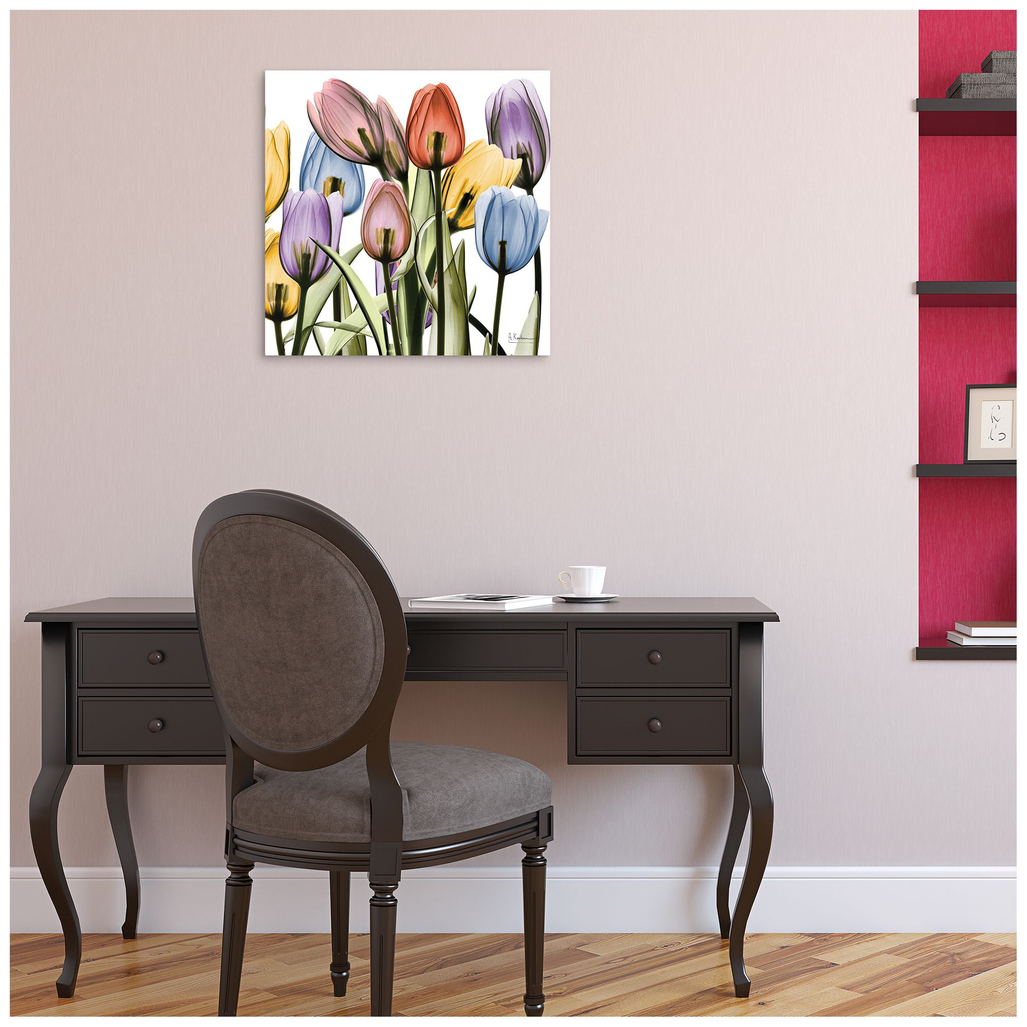 Image 5 Tulip Scape x-ray II" Frameless Tempered Glass Panel Graphic Wall Art more views