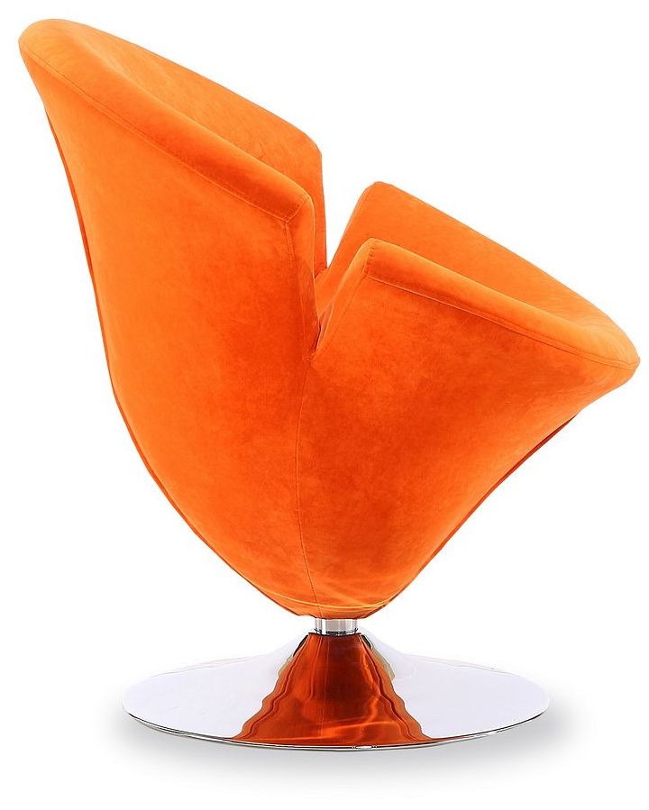 Image 5 Tulip Swivel Accent Chair in Orange and Polished Chrome more views