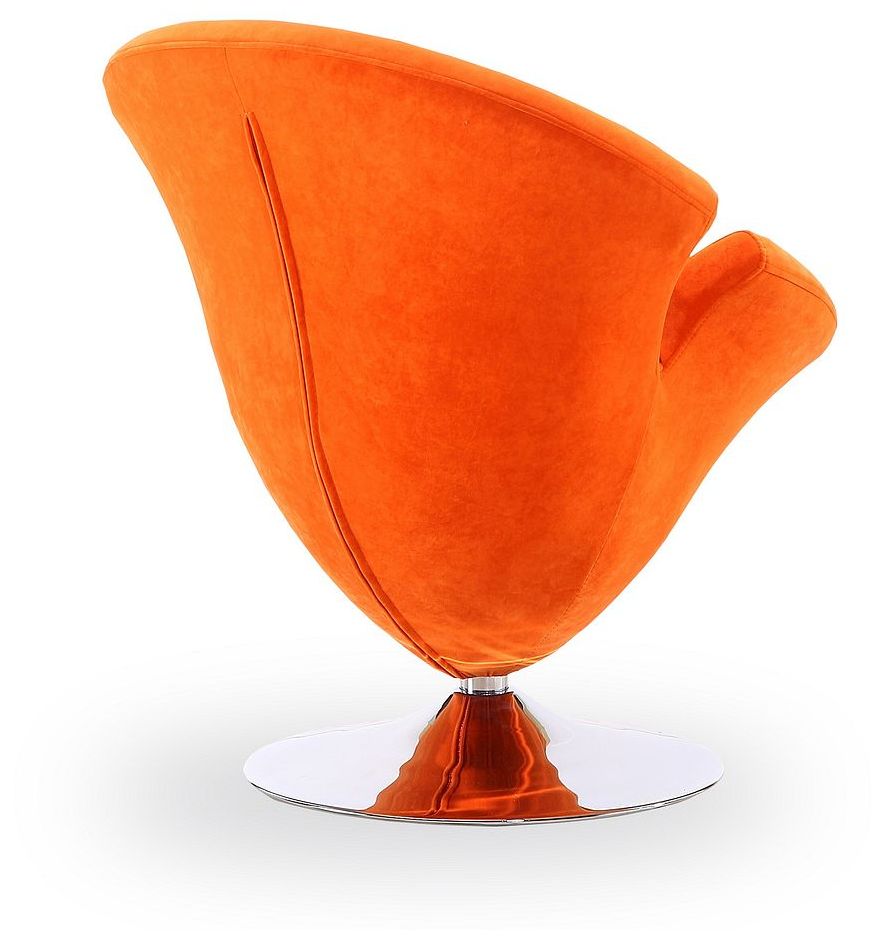 Image 6 Tulip Swivel Accent Chair in Orange and Polished Chrome more views