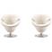 Tulip Swivel Accent Chair in White and Polished Chrome (Set of 2)