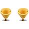 Tulip Swivel Accent Chair in Yellow and Polished Chrome (Set of 2)