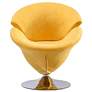 Tulip Swivel Accent Chair in Yellow and Polished Chrome