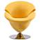 Tulip Swivel Accent Chair in Yellow and Polished Chrome