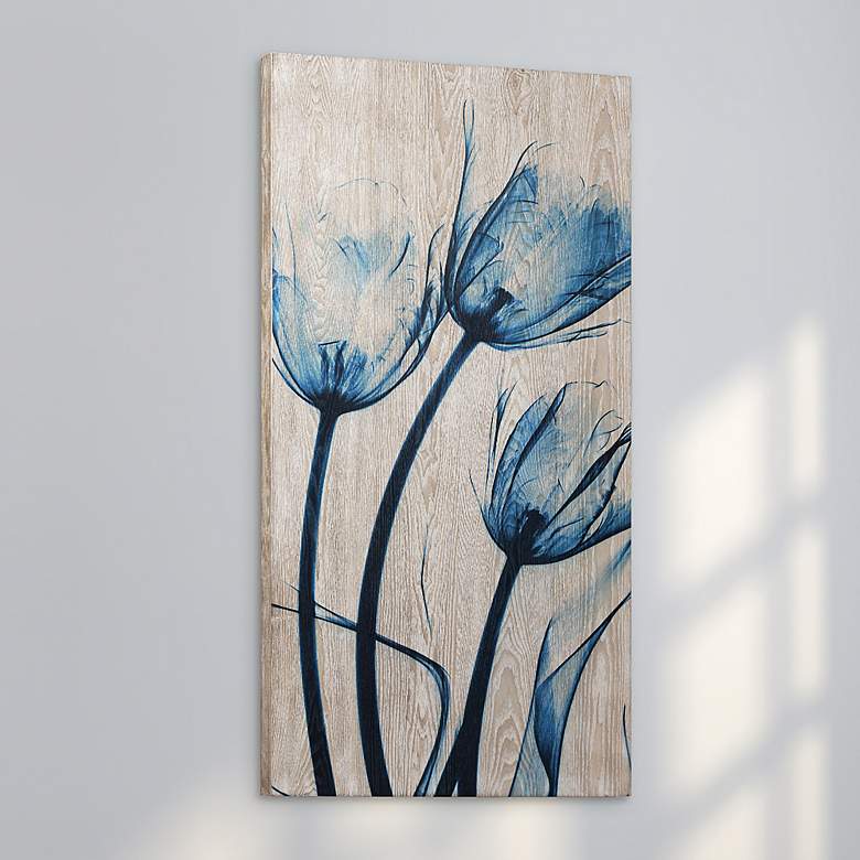 Image 1 Tulips is Blue 48" High Giclee Printed Wood Wall Art