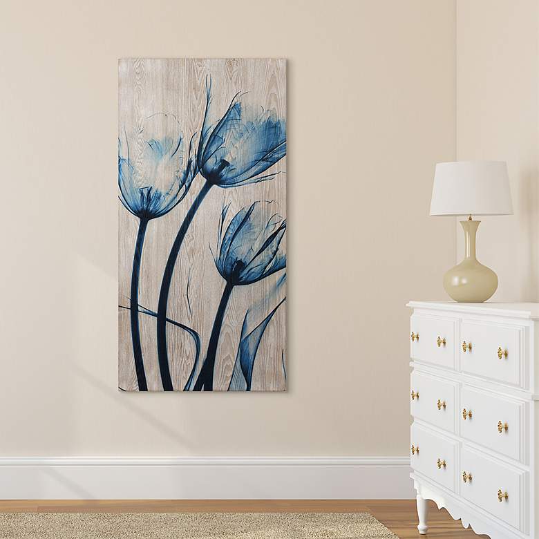 Image 6 Tulips is Blue 48" High Giclee Printed Wood Wall Art more views
