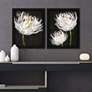 Tulips on Black 31" High 2-Piece Framed Giclee Wall Art Set
