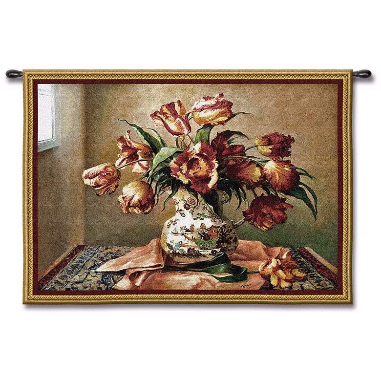 Image 1 Tulips Still Life 53 inch Wide Wall Tapestry
