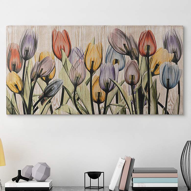 Image 1 Tulipscape 48 inch Wide Giclee Printed Wood Wall Art